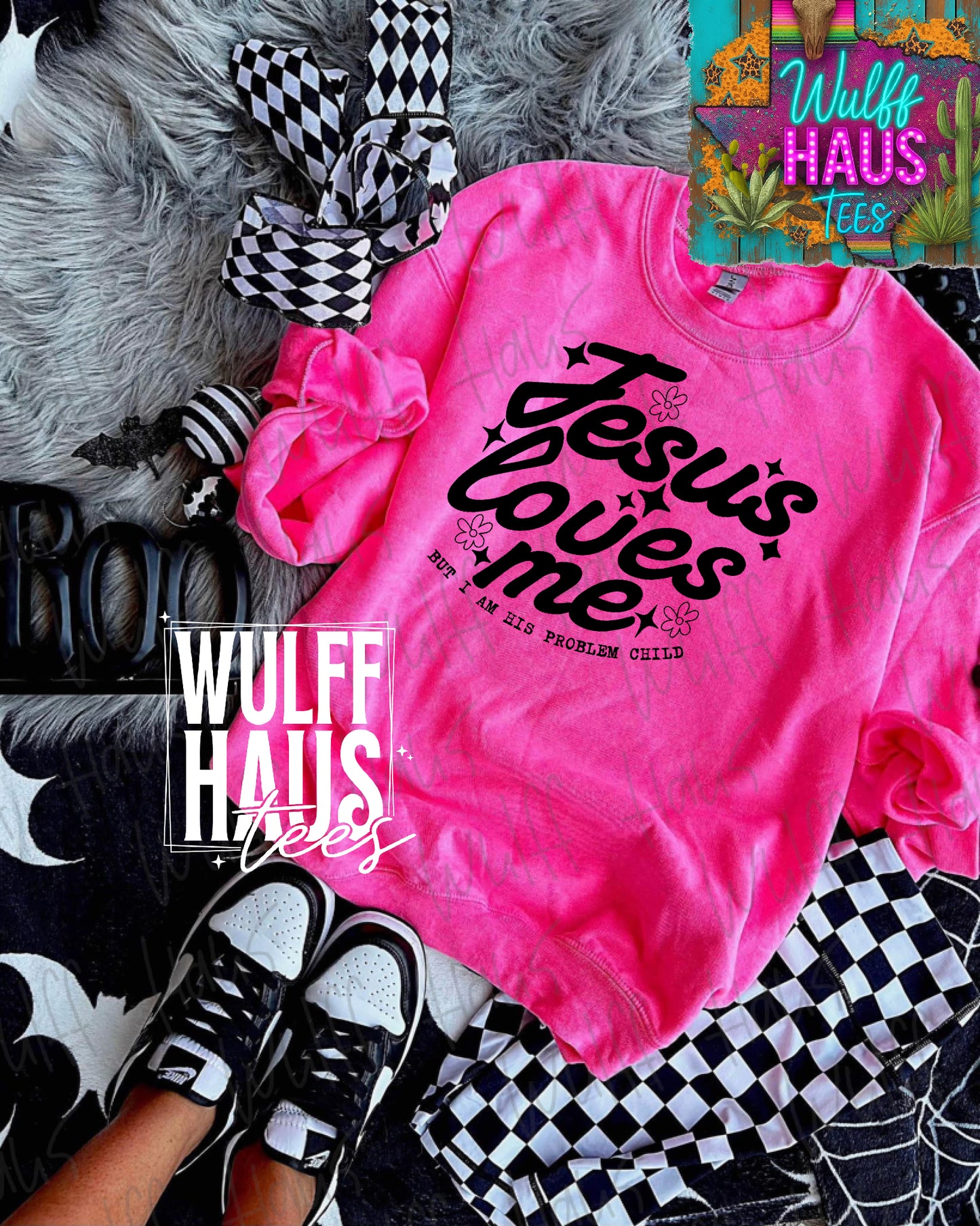 Jesus loves me but im his problem child| crewneck ✨ exclusive ✨