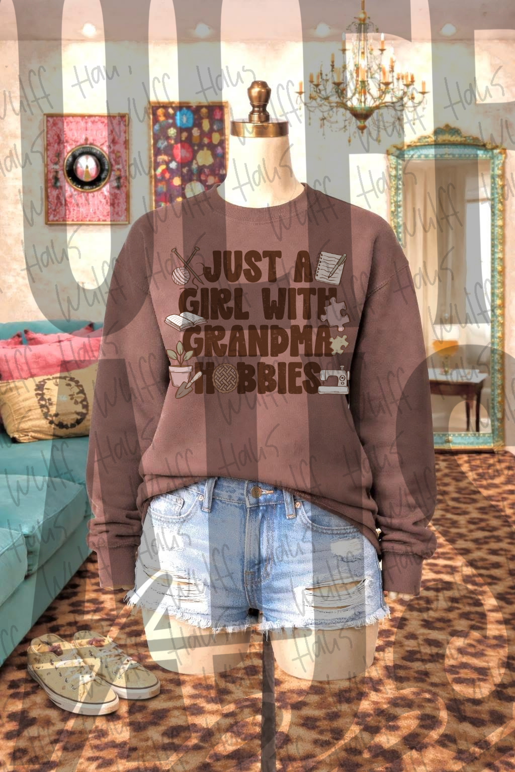 Just a girl with  grandma hobbies | Crewneck