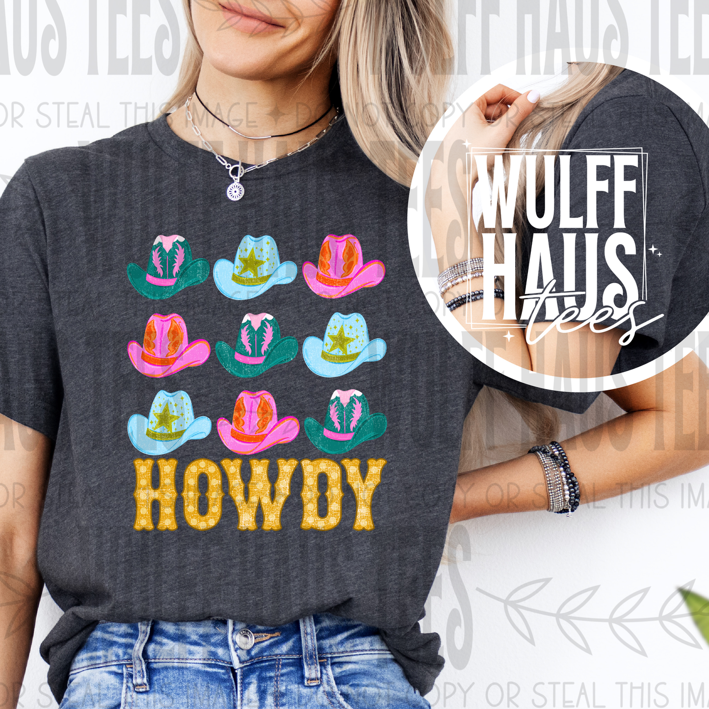 Howdy neon hats | Tee