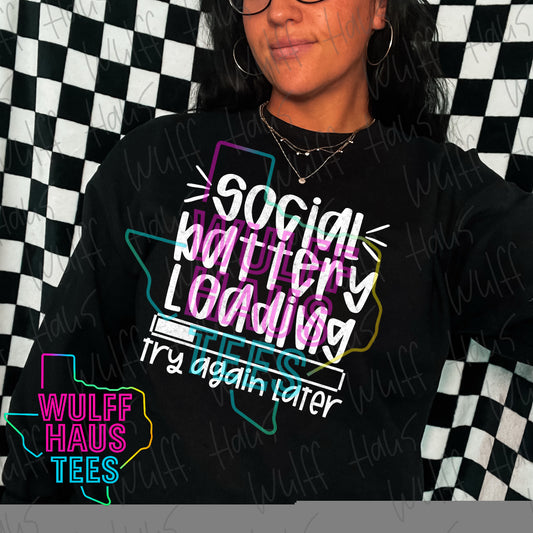 Social battery loading | crewneck