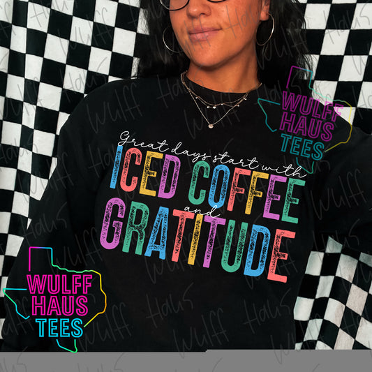 Iced coffee + gratitude | crewneck